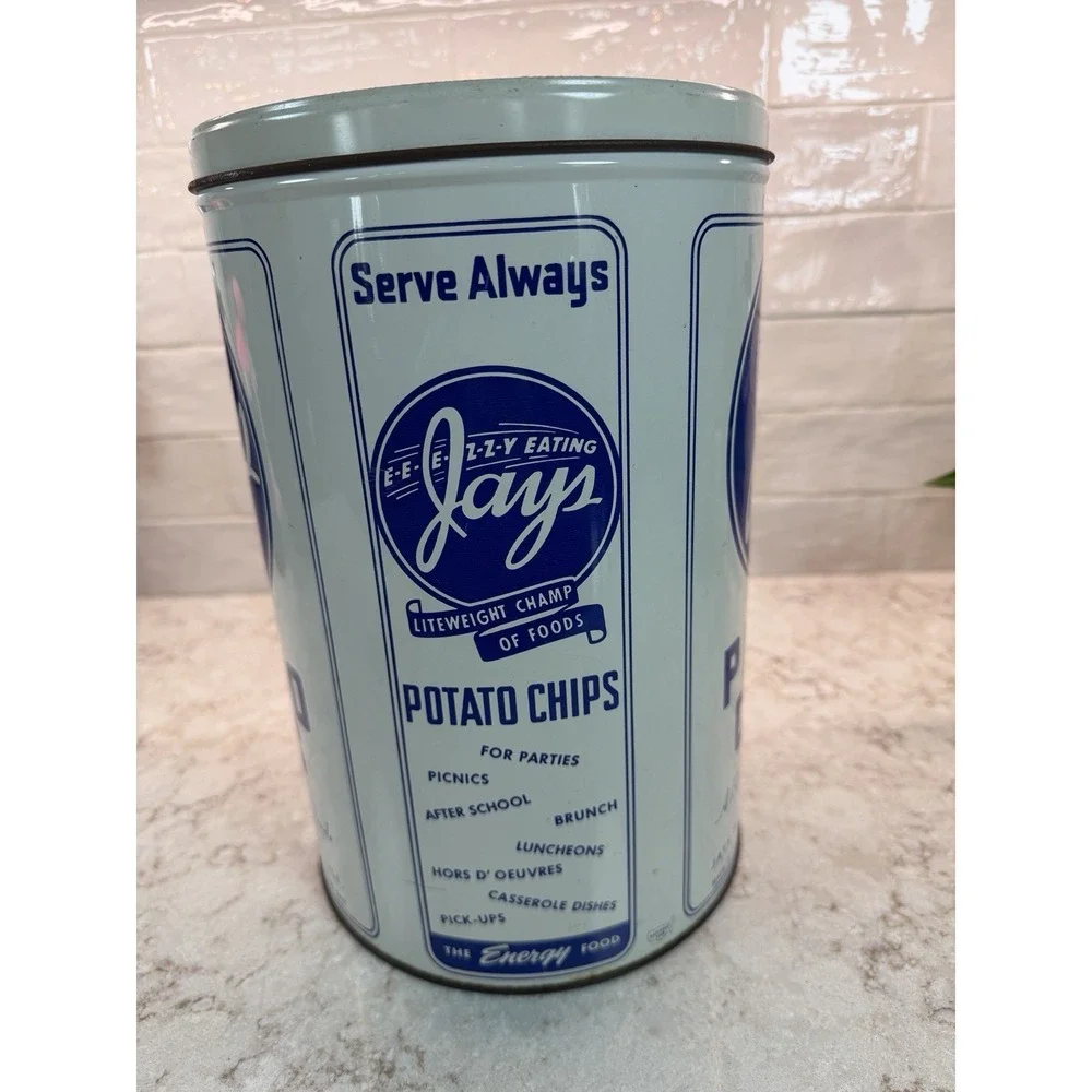 VINTAGE - Jay's Potato Tin, 11.5 In‎ Tall
